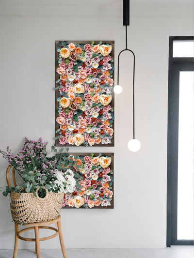 Flowerframe "GRENADA" aus Realtouch Kunstpflanzen, Fichtenholzrahmen