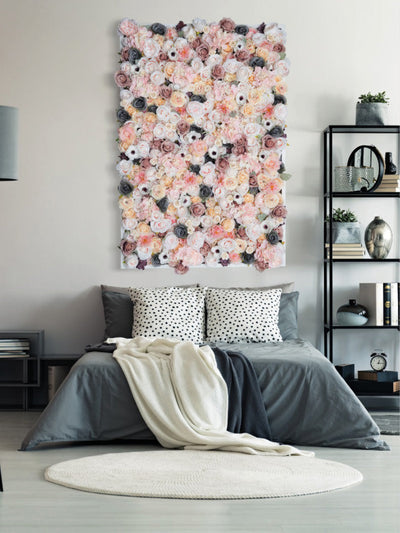 Flowerframe "HOME" aus Realtouch Kunstpflanzen, Holzrahmen mit weißem Decor