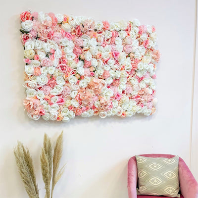 Blumenwand „COTTON CANDY" aus Realtouch Kunstpflanzen